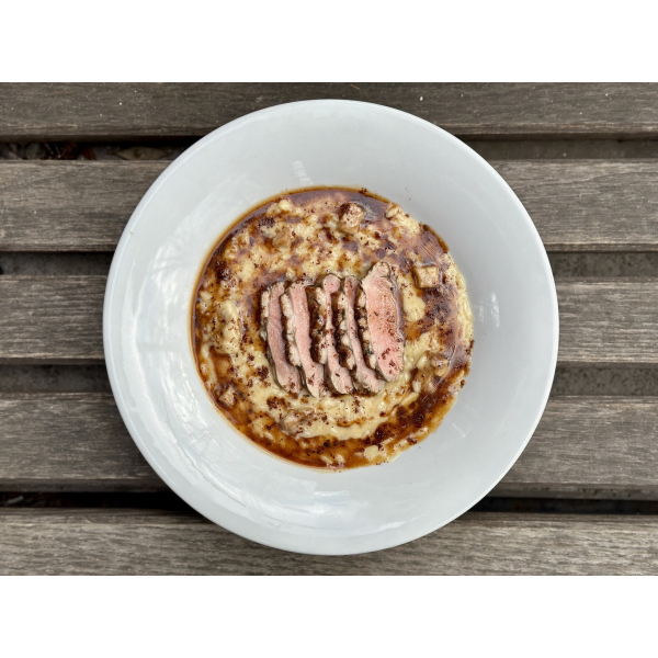 RISOTTO WITH DUCK FILLET AND WHITE MUSHROOMS