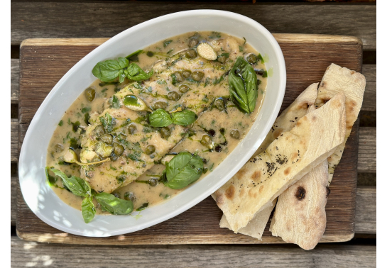 LEMON SOLE IN SAUCE WITH CAPER AND BASIL