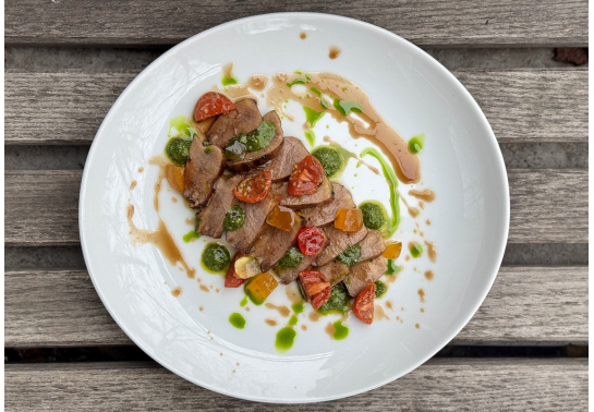 BEEF TONGUE TAGLIATA WITH MUSTARD FRUITS