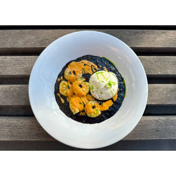 BLACK RISOTTO WITH SHRIMPS TUSCAN STYLE BLACK RISOTTO WITH SHRIMPS TUSCAN STYLE