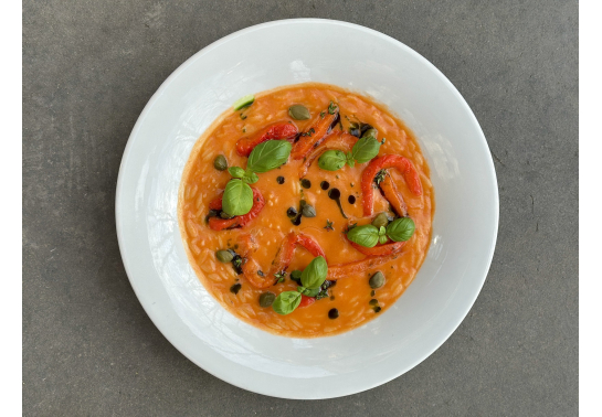 ORZO WITH ROASTED SWEET PEPPER