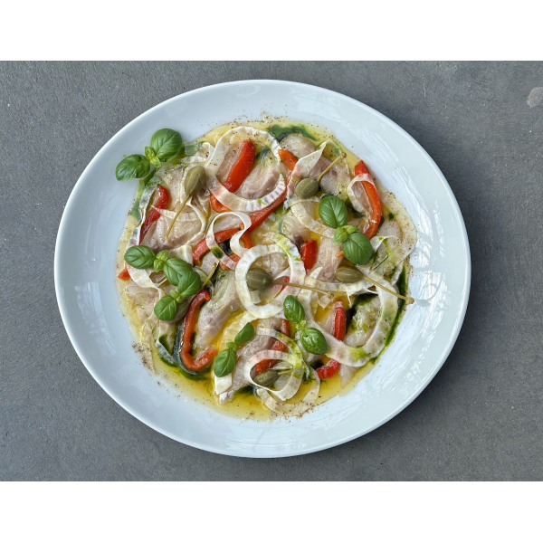 SEA BASS CARPACCIO WITH FENNELL SEA BASS CARPACCIO WITH FENNELL