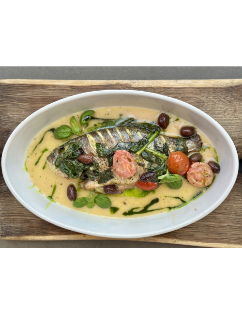 BAKED DORAD IN WINE SAUCE