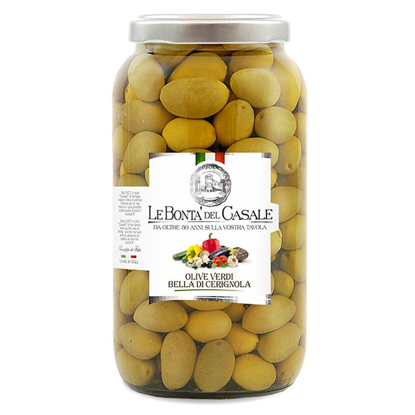 DISPAC Зеленые оливки Bella di Cerignola",ml 3100 -Cal./Size
