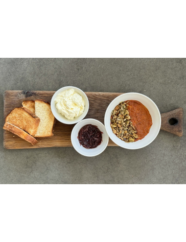 MEAT PATE WITH RED PESTO AND ONION JAM