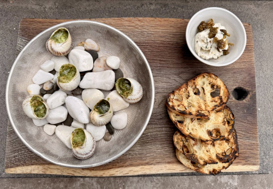 Buy BAKED SNAILS WITH GREENS AND CREAM CHEESE