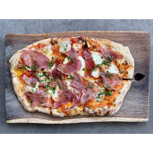 WHITE MUSHROOMS AND PROSCIUTTO CRUDO