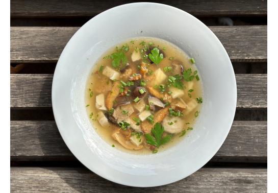 MUSHROOM SOUP WITH TORTIGLIONI