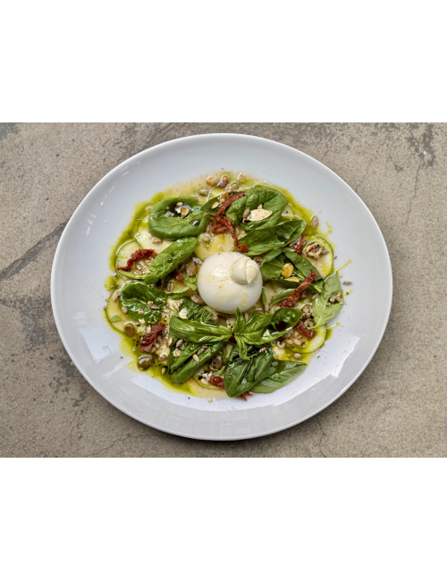 ZUCCHINI CARPACHO AND TRUFFLE BURATA