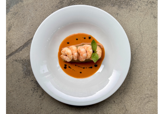 BAKED EGGPLANT WITH SHRIMP AND BISCUITS SAUCE