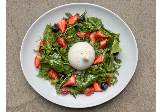 BURRATA WITH STRAWBERRIES AND TOMATOES