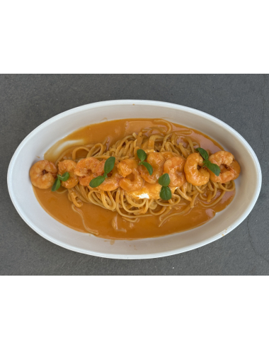 LINGUINI WITH SHRIMPS AND STRACATELLA [GRANDE]