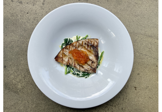 Buy SWORDFISH WITH SPINACH AND RED CAVIAR