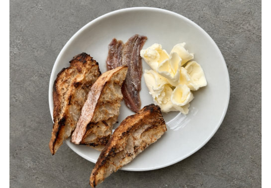 BUTTER, ANCHOVIES, BREAD