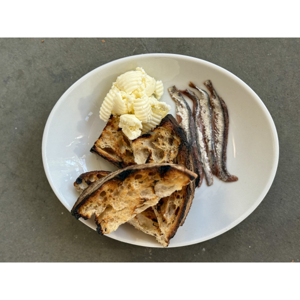 BUTTER, ANCHOVIES, BREAD